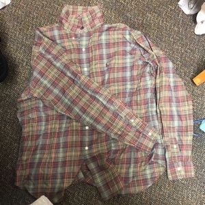 Plaid Polo Long Sleeve Shirt